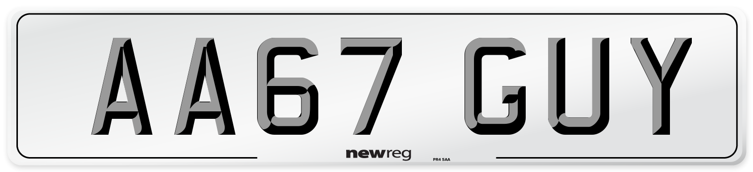 AA67 GUY Number Plate from New Reg